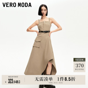 不规则大裙摆流行 街头风工装 Vero Moda奥莱吊带连衣裙秋冬新款