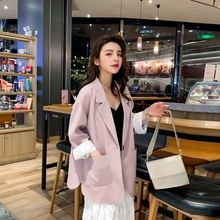 英伦风休闲上衣潮 宽松西服2019新款 春秋小西装 外套女复古港风韩版