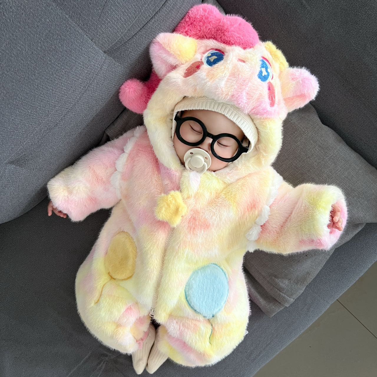 小月龄宝宝外出服冬装加厚可爱