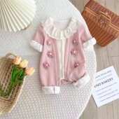 女宝宝公主哈衣新生婴儿衣服春装 满月百天周岁外出连体衣春秋 春季