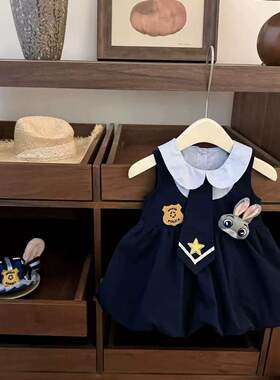 女童夏季兔子警官学院风包屁裙