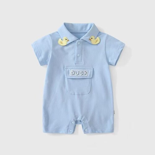 夏季婴儿短袖POLO领透气哈衣