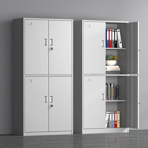 通双节铁皮文件柜办公室落地资料档案财务凭证柜阳台储物工具铁柜