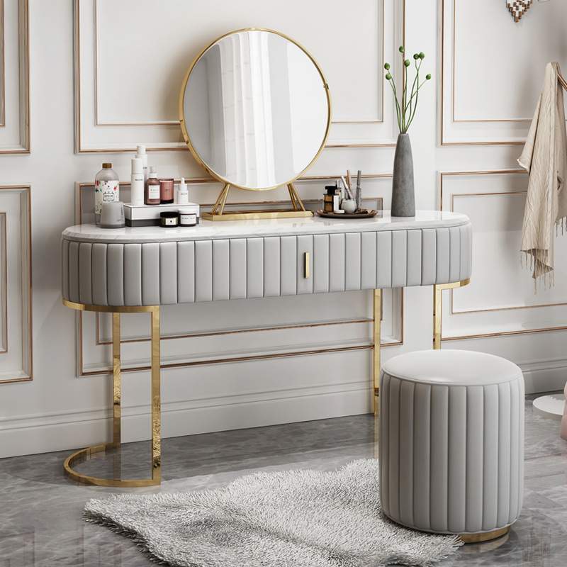 厂家轻奢岩板梳妆台卧室现代简约小型网红化妆桌ins风收纳柜