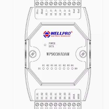 0-20mA/4-20mA电流采集模块 6AI/4DI/4DO MODBUS通讯-WP9038ADAM