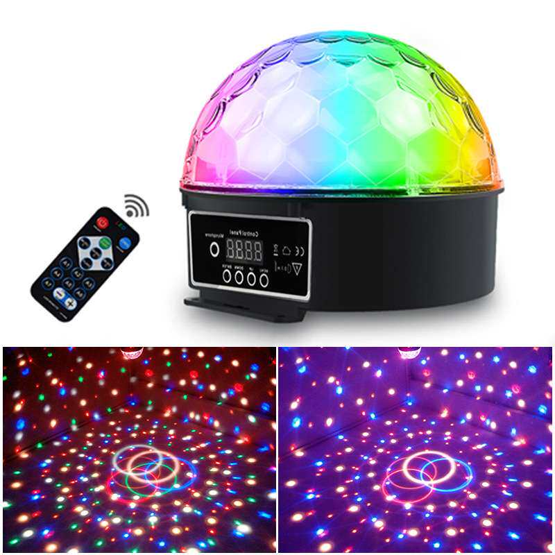遥控魔球灯DMX512旋转水晶魔球led七彩满天星舞台球灯家用小射灯