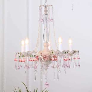 法式玫瑰轻奢吊灯浪漫奶油风餐厅卧室复古设计花朵蜡烛创意灯具