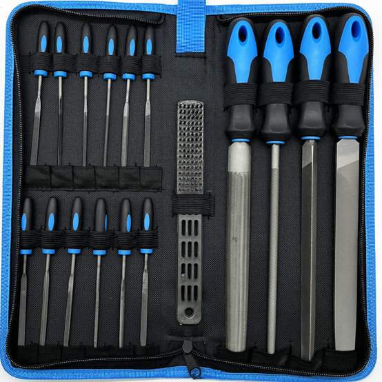 锉刀套装18pcs组合金属钢锉磨铁打磨工具16件挂袋磨圆锉三角锉刀