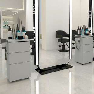 美容美发工具柜发廊镜台抽屉柜子剪发木质储物柜理发店工作柜