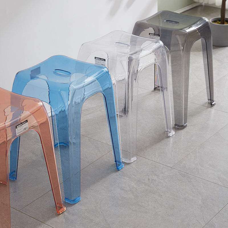 透明加厚成人家用塑料凳子客厅简约餐桌高凳经济型圆凳椅子厂