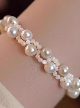 天然法式珍珠项链轻奢小众复古