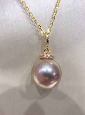 无瑕正圆S925款高亮链锁骨淡水