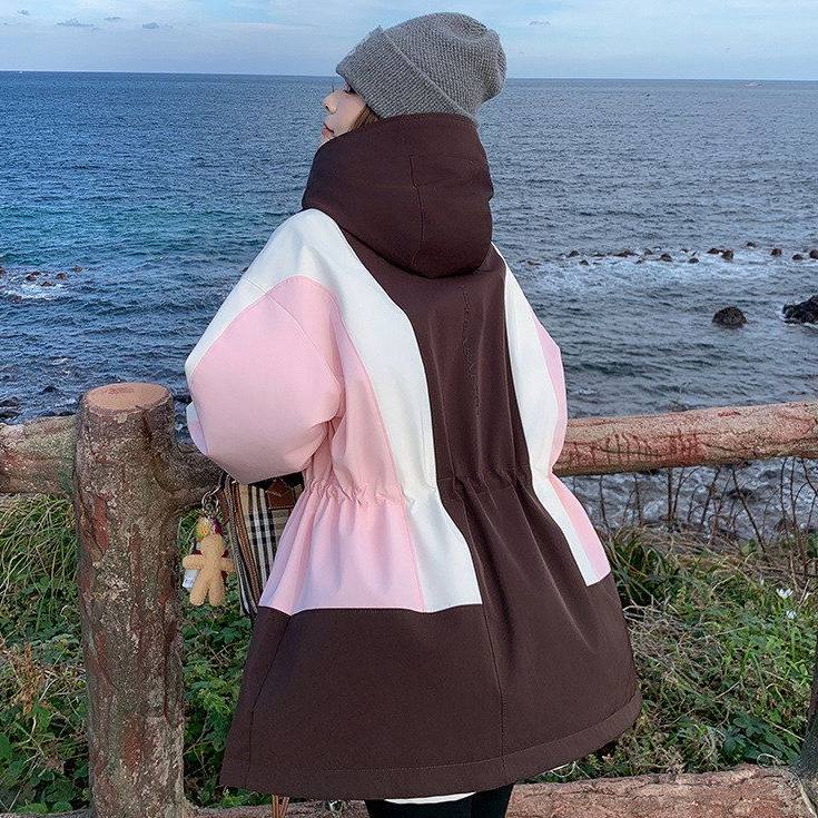 冬女休闲撞冲锋衣实拍鸭绒2025羽绒服户外白外套高级感新款色拼接,女装/女士精品,羽绒服,淘宝优惠券,粉丝福利购,淘宝优惠卷