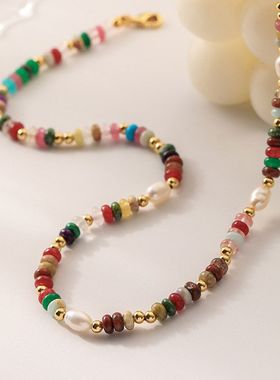 算盘彩色珠串珠高级感个性锁骨