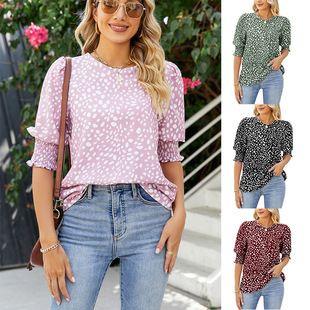 Women's loose short sleeved chiffon shirt women's T-shirt