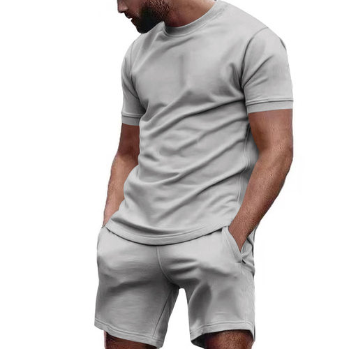 New men's Eye Short sleeved T-shirt Set Top+Split Shorts