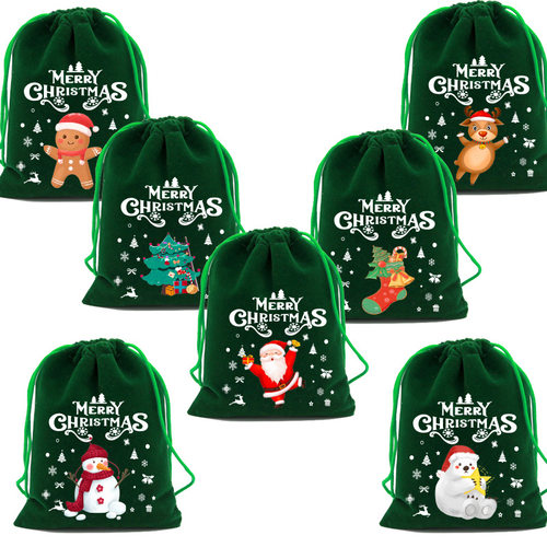 Christmas velvet bag, Christmas Eve bag, Christmas bag gift