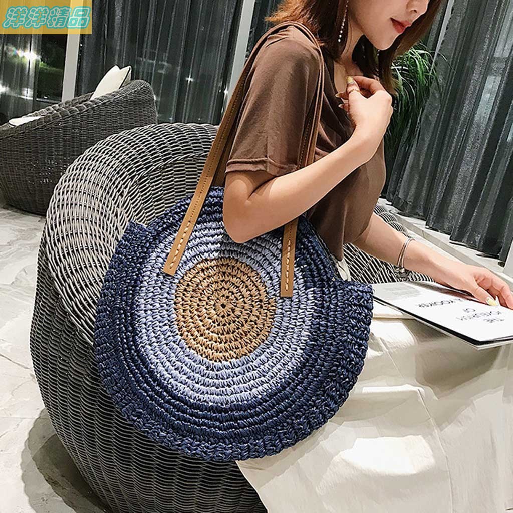 Round Straw Bags Women Summer Rattan Bag Handmade