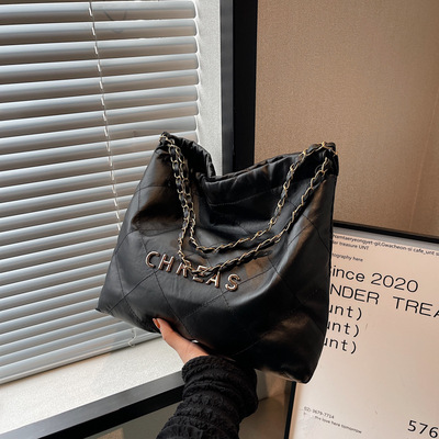 Female Trendy Ling Grid Chain gle Shoulder Underarm Bag包包