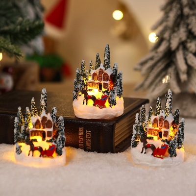 Christmas decorations, luminous ornaments, Christmas trees,