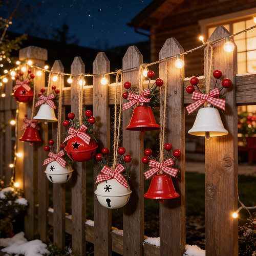 Christmas Bell pendant decoration hemp rope berry accessorie