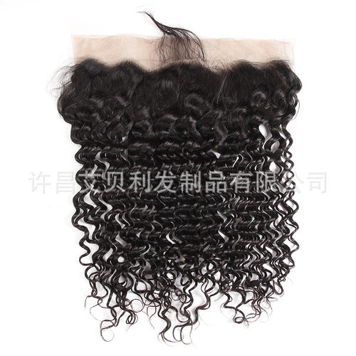 假发蕾丝发块前头配件13×4 lace front deep wave hand tied