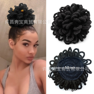 Dreadlock Ponytail Faux Locs Bun 脏辫发包Afro Chignon Puff