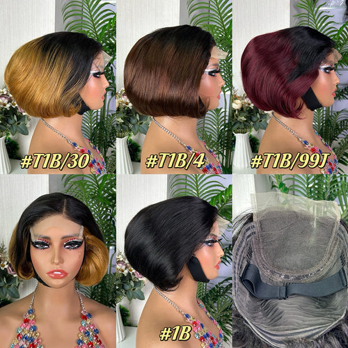 Lace Bob Wig Straight 100% Human Hair tiwa wig pixie cut wig
