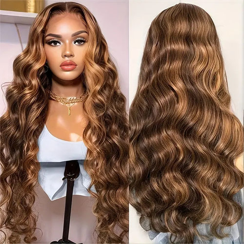 13*4 Front Lace Wig 前蕾丝假发 女大波浪挑染长卷发 蓬松全头套