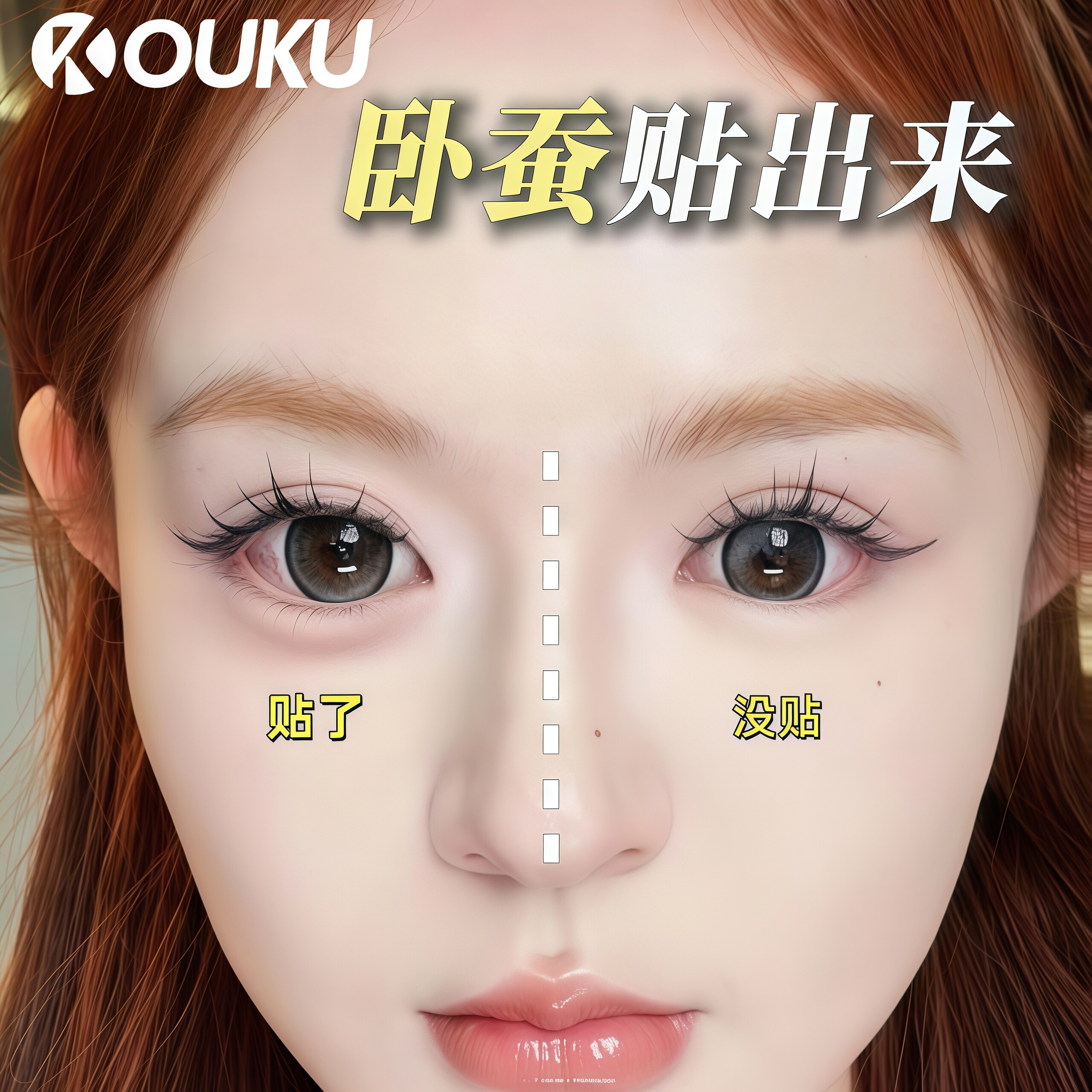 妈生卧蚕!隐形细长型透气不反光防水手残党新手大眼防汗卧蚕贴