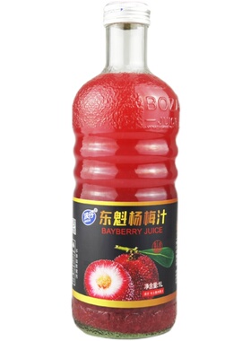 东魁杨梅汁1000ml网红饮料果汁鲜榨夏季冰镇饮品玻璃瓶装仙居杨梅