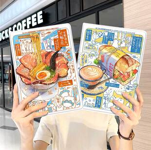 ins风个性创意ipad10保护套pro2024款11寸5苹果air7平板mini6壳4迷你3三折2020带笔槽8第9代2021美食图2018女