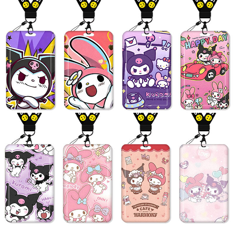 库洛米美乐蒂三丽鸥卡套高颜值饭卡校园卡保护套公交卡学生水卡证件小卡片套工作证工牌证件套校牌挂绳二次元