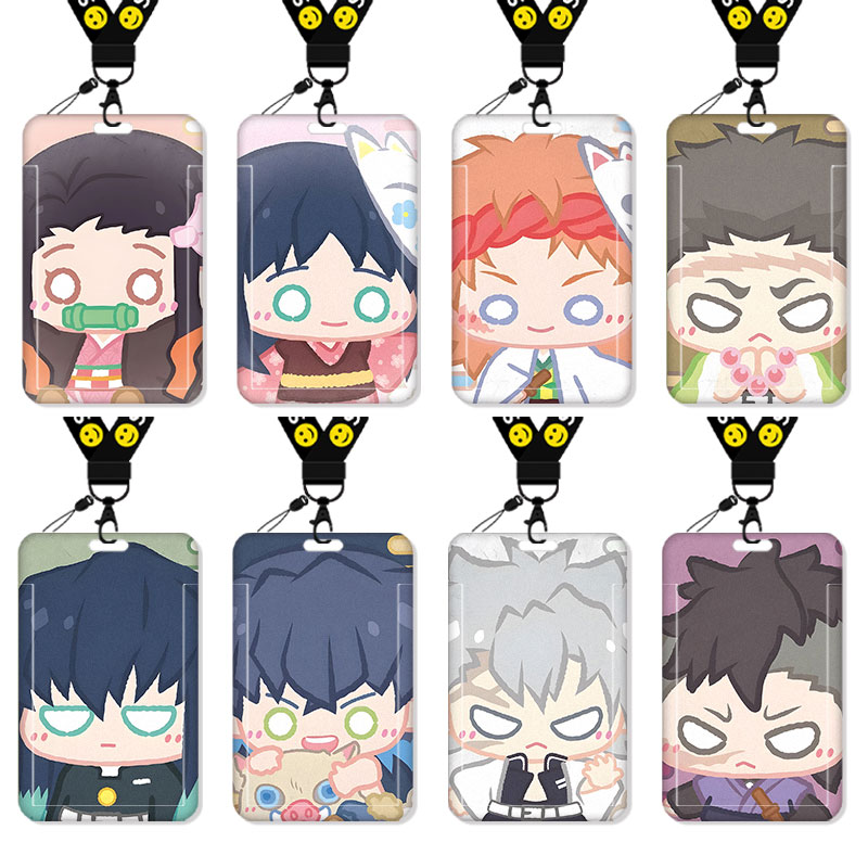 鬼灭之刃灶门祢豆子卡套高颜值饭卡校园卡保护套公交卡学生水卡证件小卡片套工作证工牌证件套校牌挂绳二次元