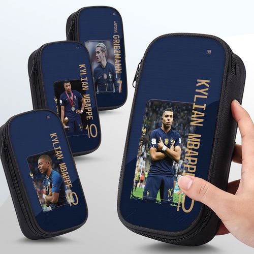 姆巴佩笔袋小学生网红爆款铅笔盒2026年新款文具袋初中生大容量超火笔盒学生专用文具盒儿童足球男生男孩周边