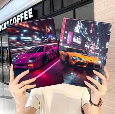 炫酷汽车ipad10保护套pro2024款11寸5苹果air7平板mini6壳4迷你3适用2三折2020带笔槽8第9代2021男生2018跑车