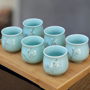 功夫茶杯单个杯主人杯景德镇茶具陶瓷杯单只水杯瓷杯杯子茶杯陶瓷