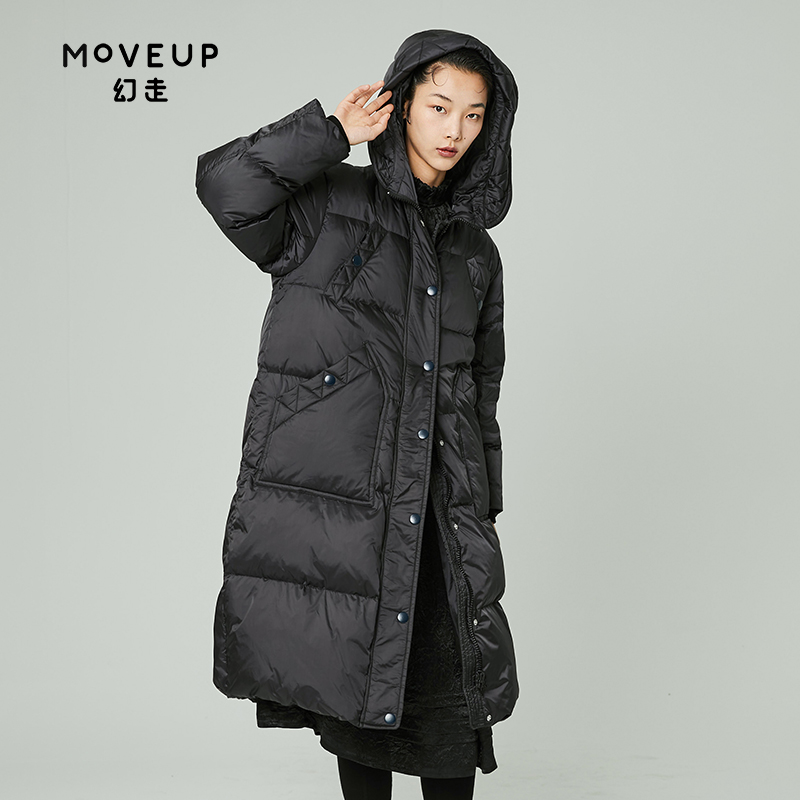 连帽长款白鸭绒Moveup工装