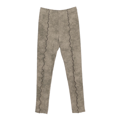 MOVEUP幻走2024秋季新款.FUN系列松紧腰打密边设计师针织打底裤女