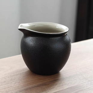 中式黑陶茶具公道杯家用陶瓷分茶器茶道配件复古大号茶海茶漏杯