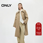 高智感翻领隐形门襟宽松中长款 新款 春季 风衣外套女 ONLY奥莱
