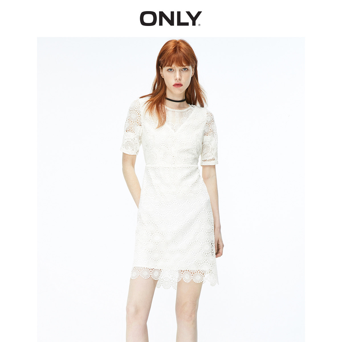 ONLY奥莱秋季新款淑女个性蕾丝裙子修身连衣裙女|119307532