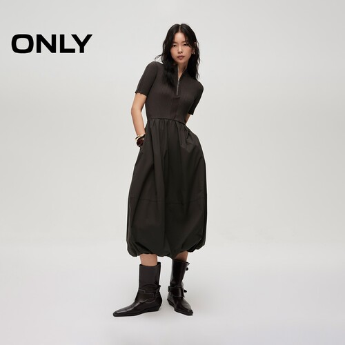 ONLY花苞裙小黑裙连衣裙
