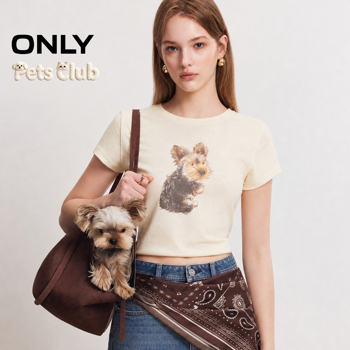 ONLY圆领正肩短袖T恤图片