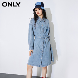 连衣裙女 百搭爱心显瘦牛仔衬衫 时尚 ONLY奥莱夏季