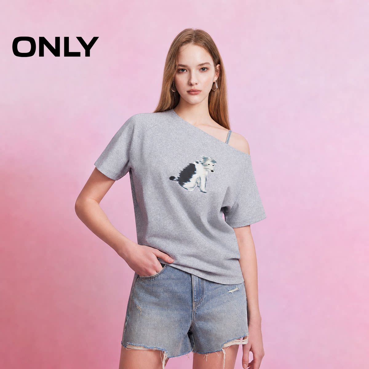 ONLY船领插肩袖T恤图片