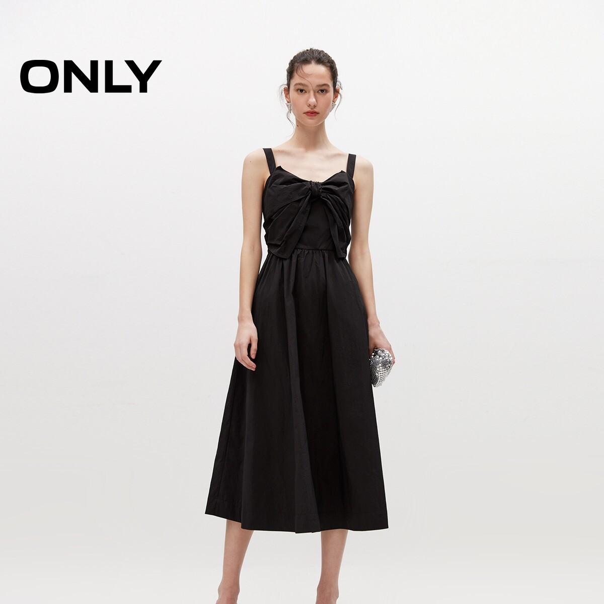 【ONLY奥莱】夏季新款时尚设计感蝴蝶结吊带伞裙连衣裙女