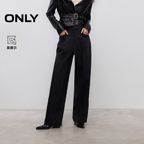 ONLY弹力松紧宽松阔腿裤休闲裤