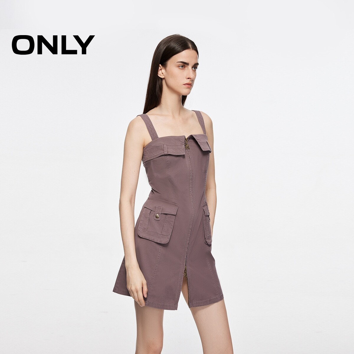 【ONLY奥莱】春夏新款时尚潮流显瘦工装风吊带短裙连衣裙女