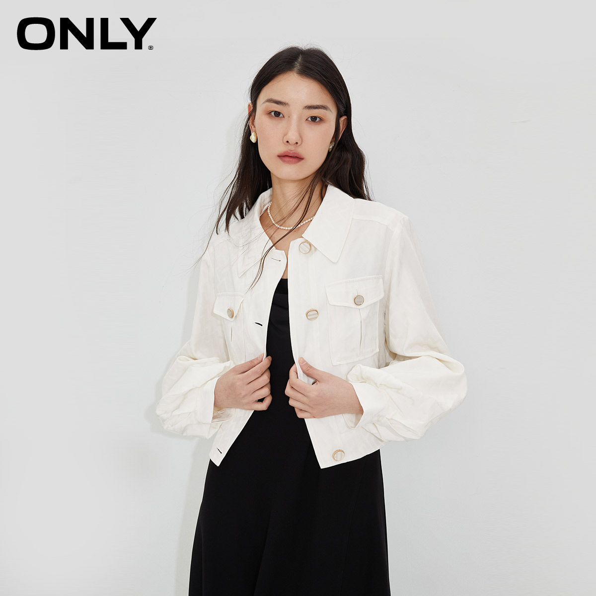 ONLY灯笼袖满印印花百搭外套图片